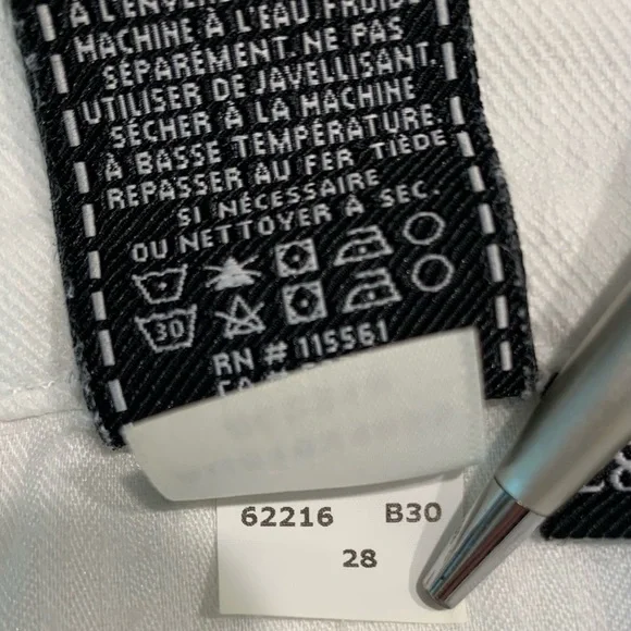 7 For All Mankind 7FAM White Denim Shorts Tag Sz 28 - Picture 6 of 7